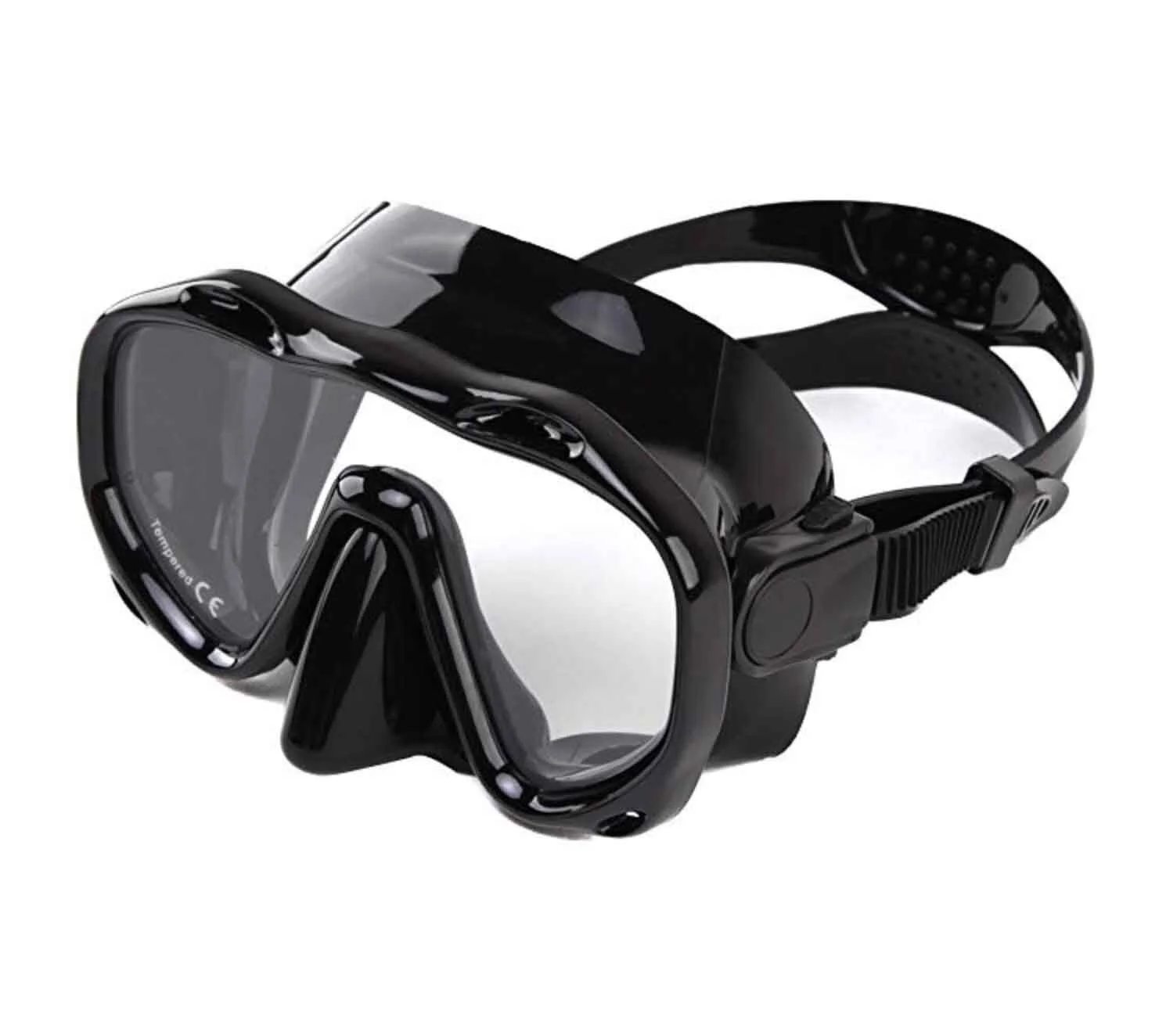 Single-lens dive mask window: one big window with no frame across the nose