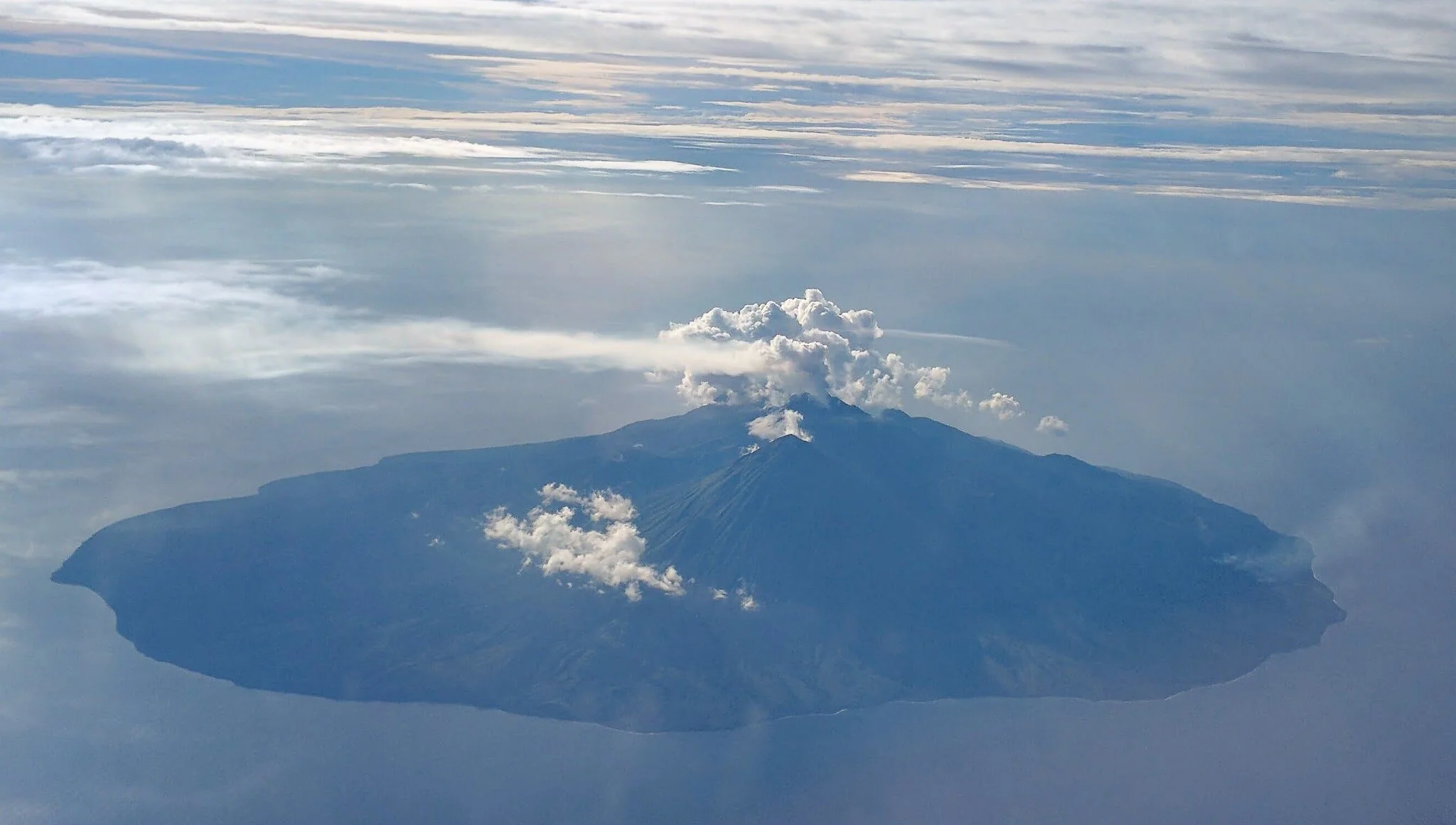 Sangeang Island seen from an aircraft window