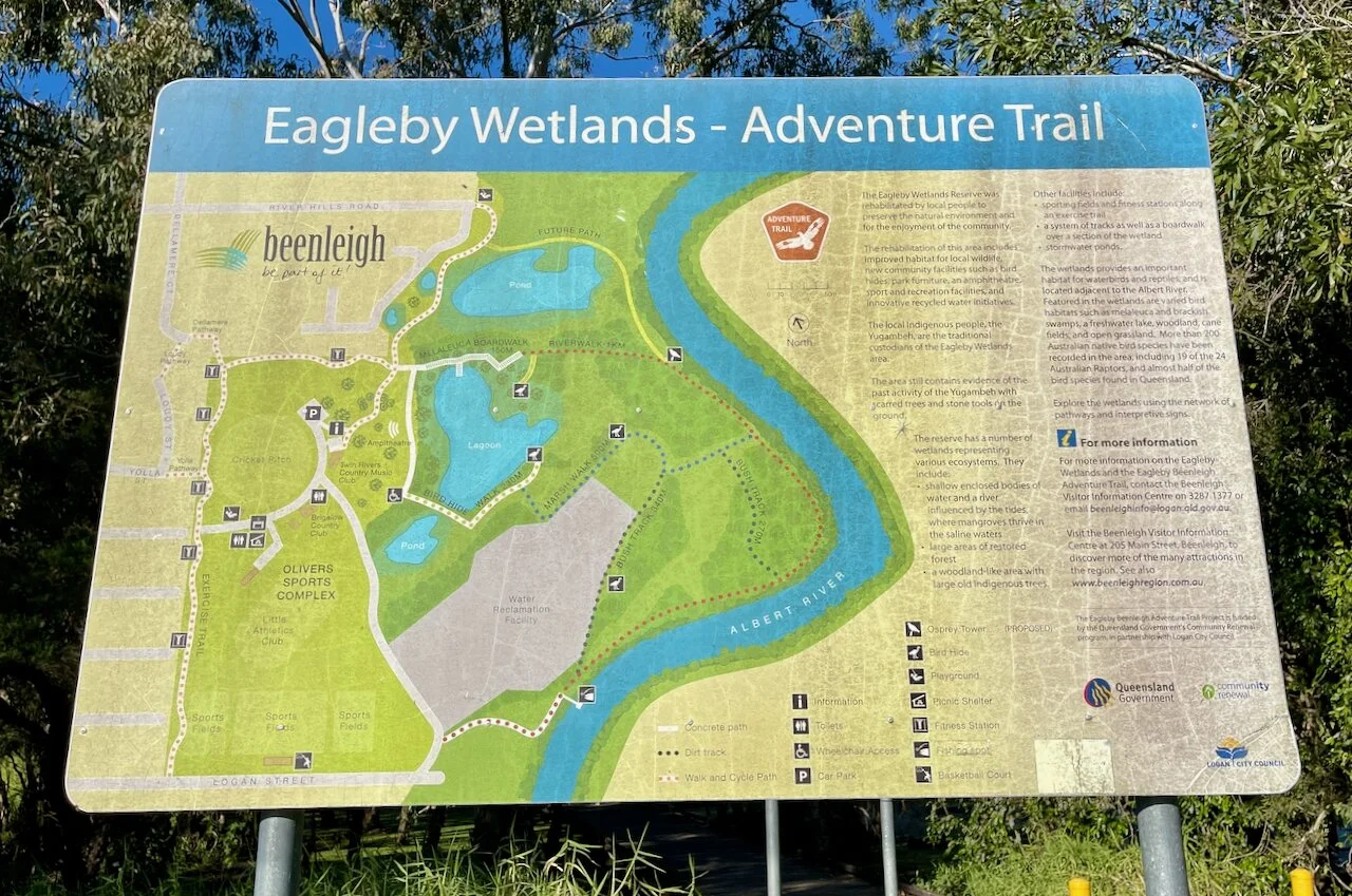 map of the walking tracks at Eagleby Wetlands