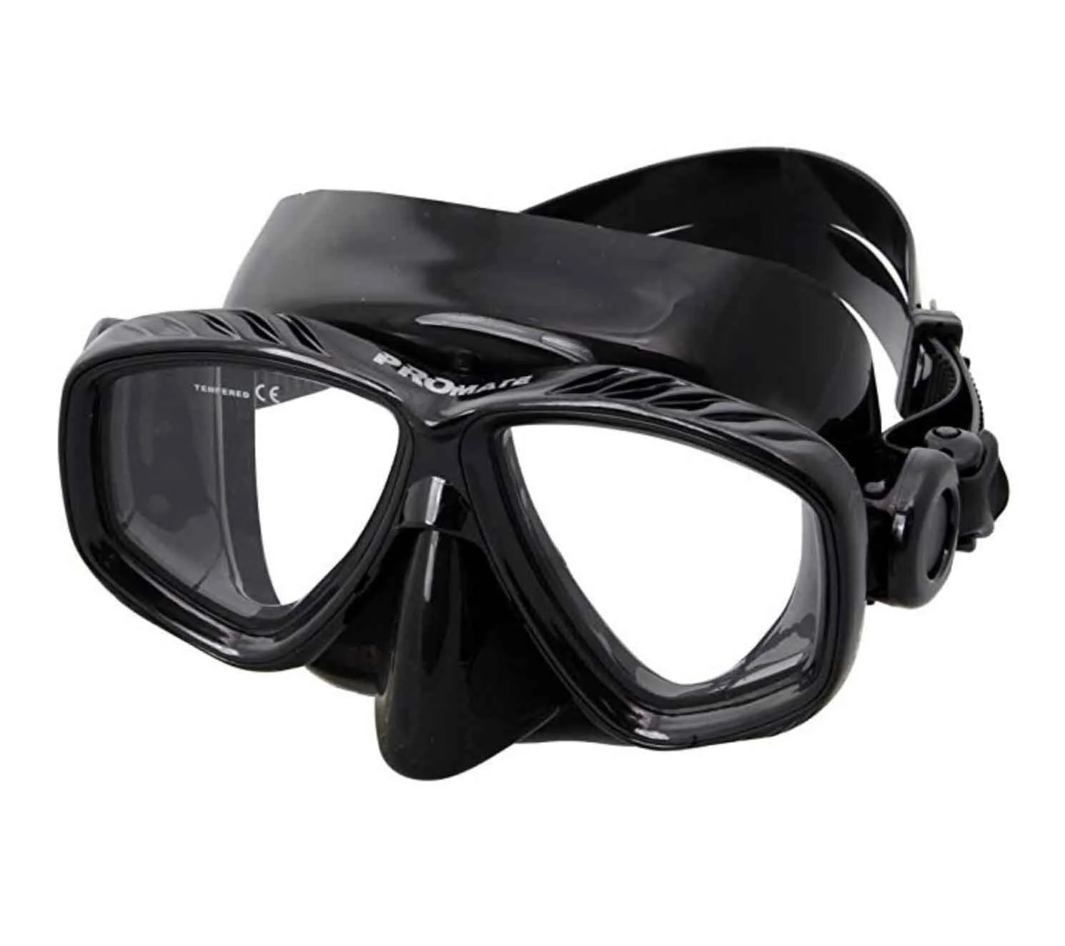 Double-lens snorkel mask window, with a separate glass lens for each eye