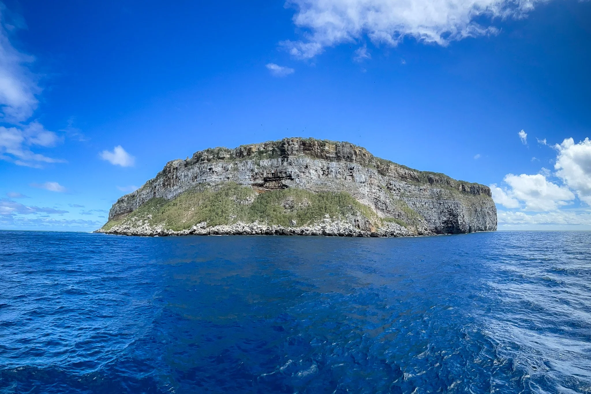 Darwin Island rising above the sea